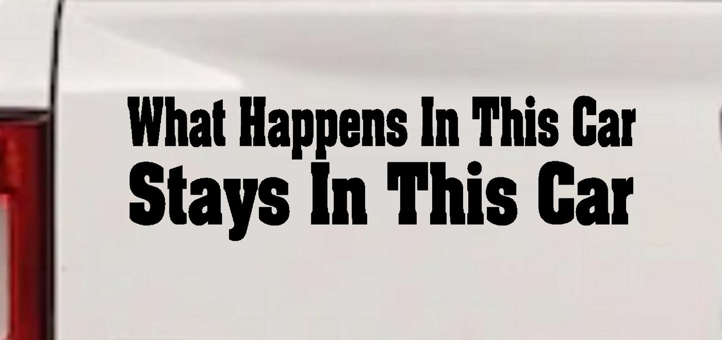 Funny Car Sticker What Happens in This Car Stays in This Car Decal