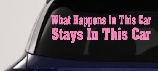 Funny Car Sticker What Happens in This Car Stays in This Car Decal