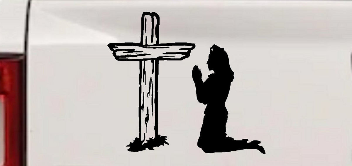 Nurse Cross Christian Decal for Cars Trucks Vinyl Window Sticker