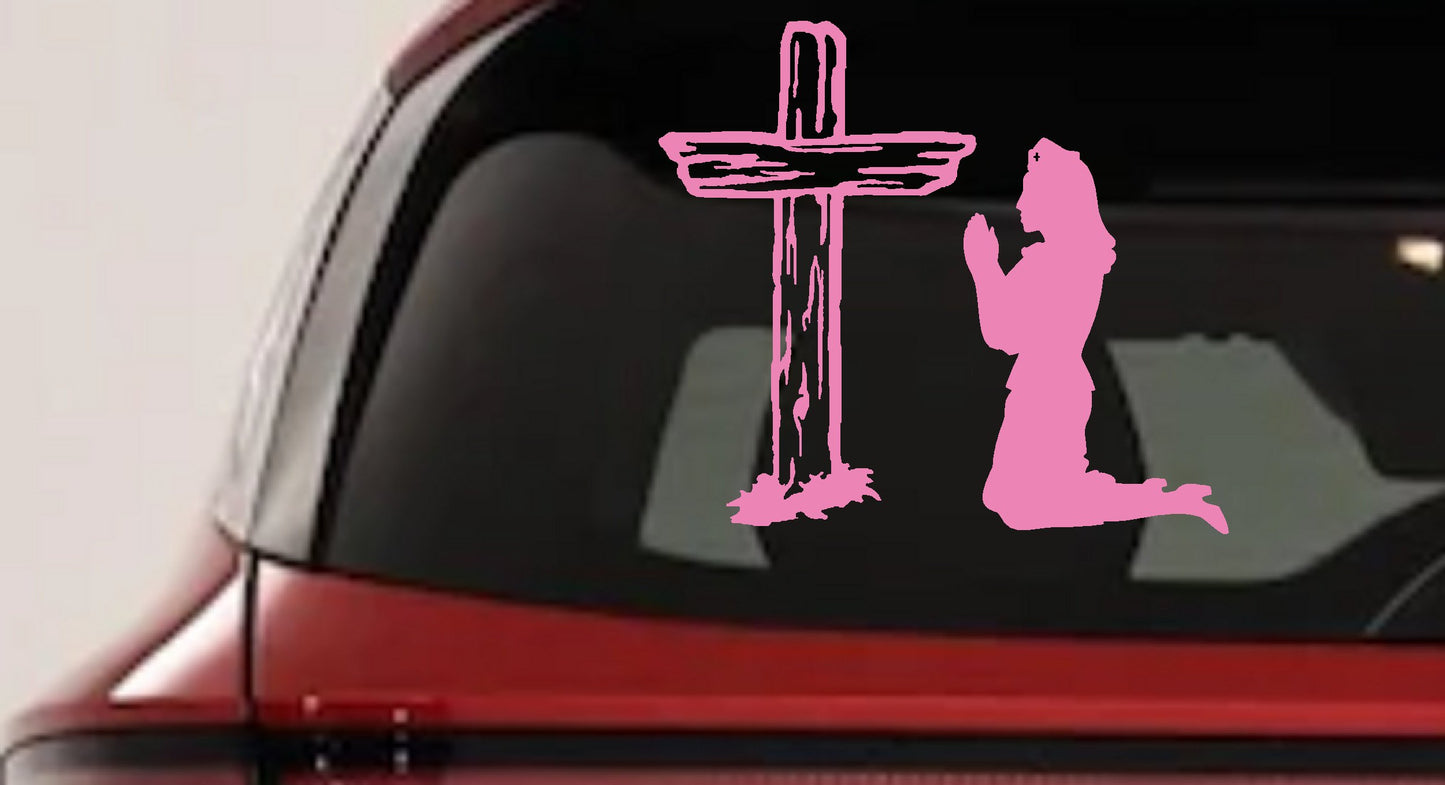 Nurse Cross Christian Decal for Cars Trucks Vinyl Window Sticker