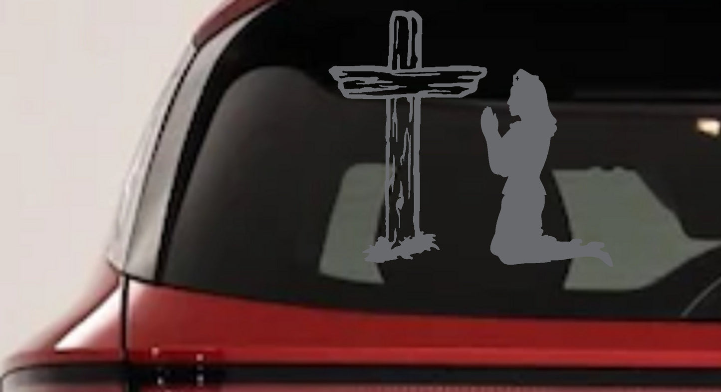 Nurse Cross Christian Decal for Cars Trucks Vinyl Window Sticker