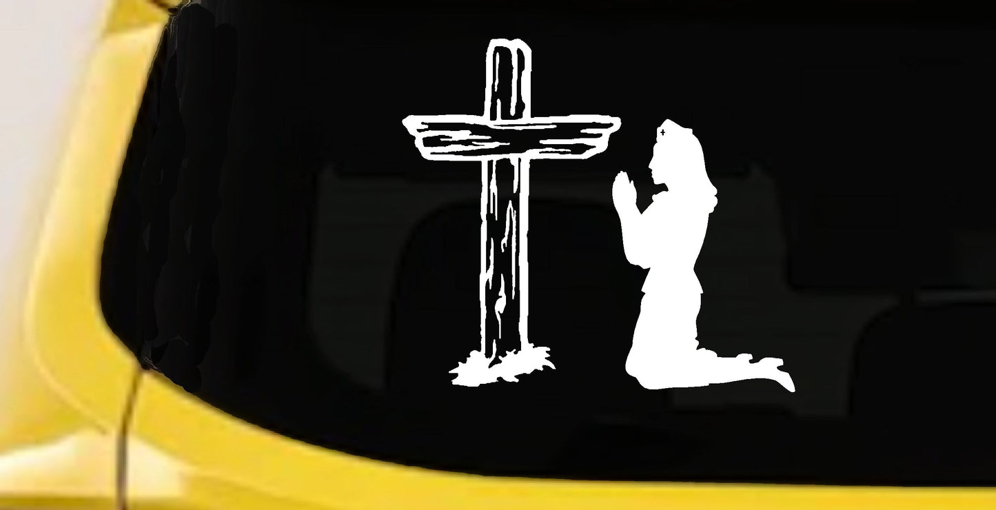Nurse Cross Christian Decal for Cars Trucks Vinyl Window Sticker