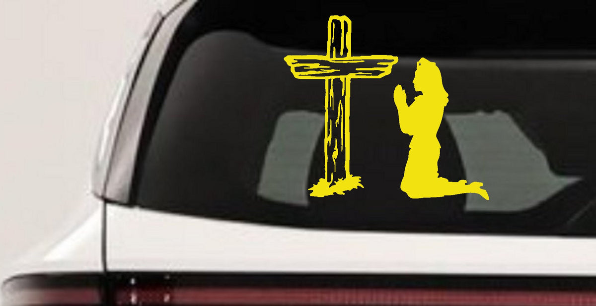 Nurse Cross Christian Decal for Cars Trucks Vinyl Window Sticker