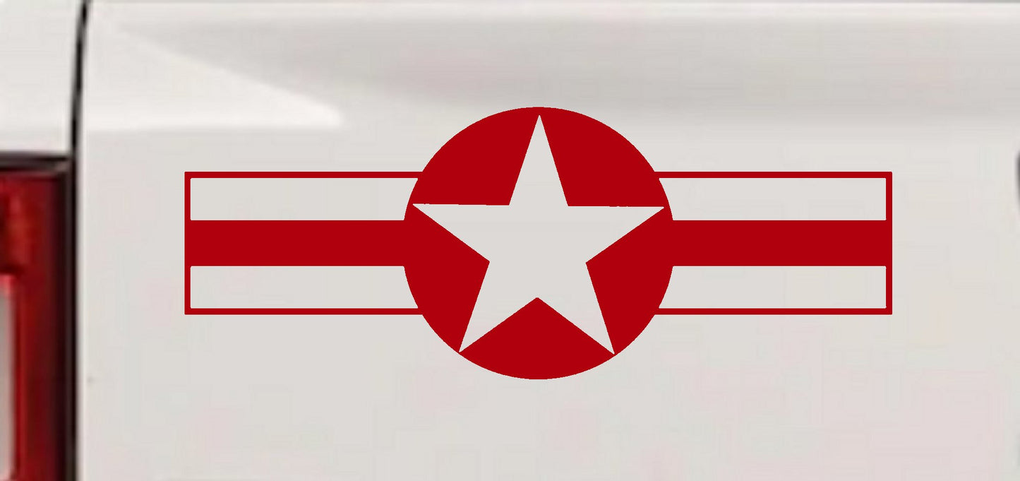 Army Star Bars Military Decal for Car Truck Window Vinyl Sticker