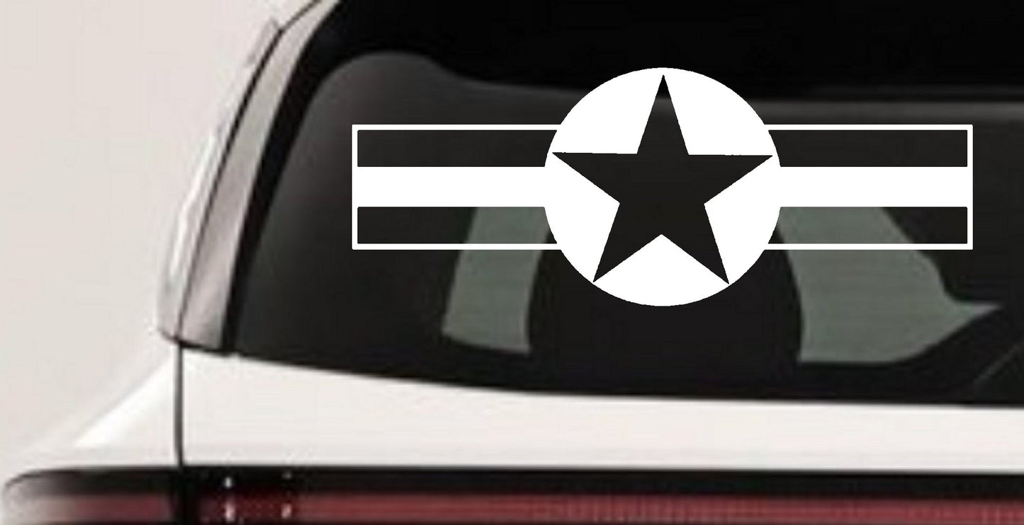 Army Star Bars Military Decal for Car Truck Window Vinyl Sticker