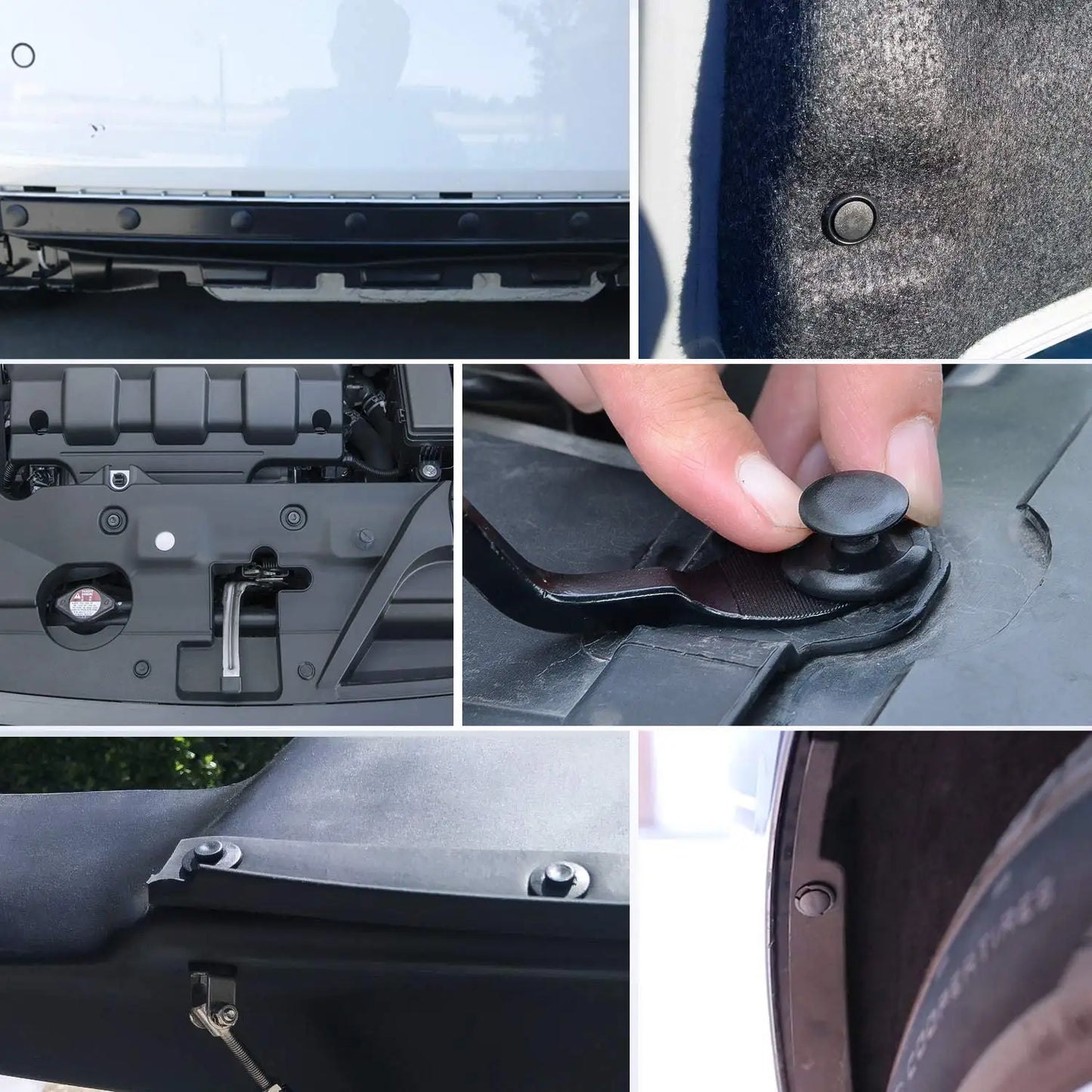 Bagged Set of 190 Pcs Car Universal Buckles 6 Models Size Fastener Rivet Clamping Fastener Buckle Car Accessory Abs Material Fixed Screw