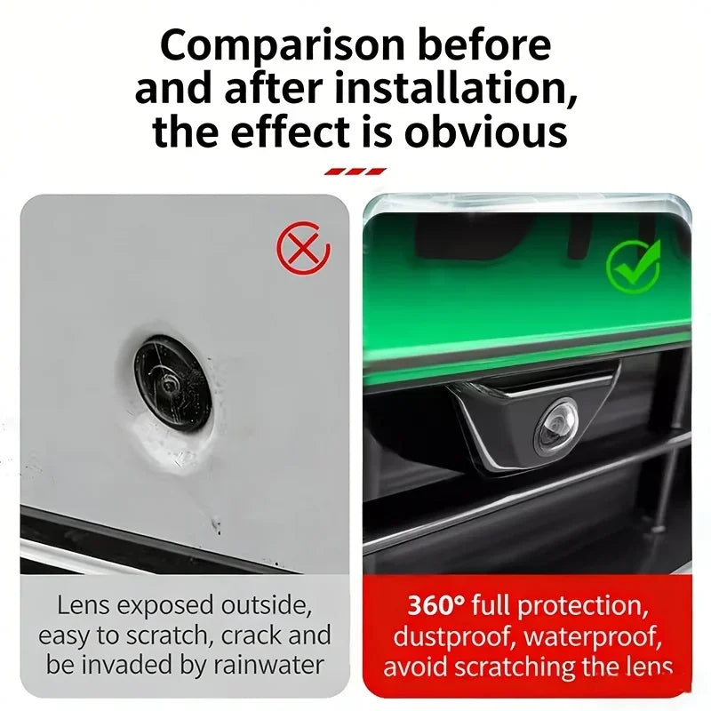 2/4pcs Car Camera Lens Protective Cover 360 Panoramic Reversing Camera Lens Guards HD Scratch Resistant Modification Accessory