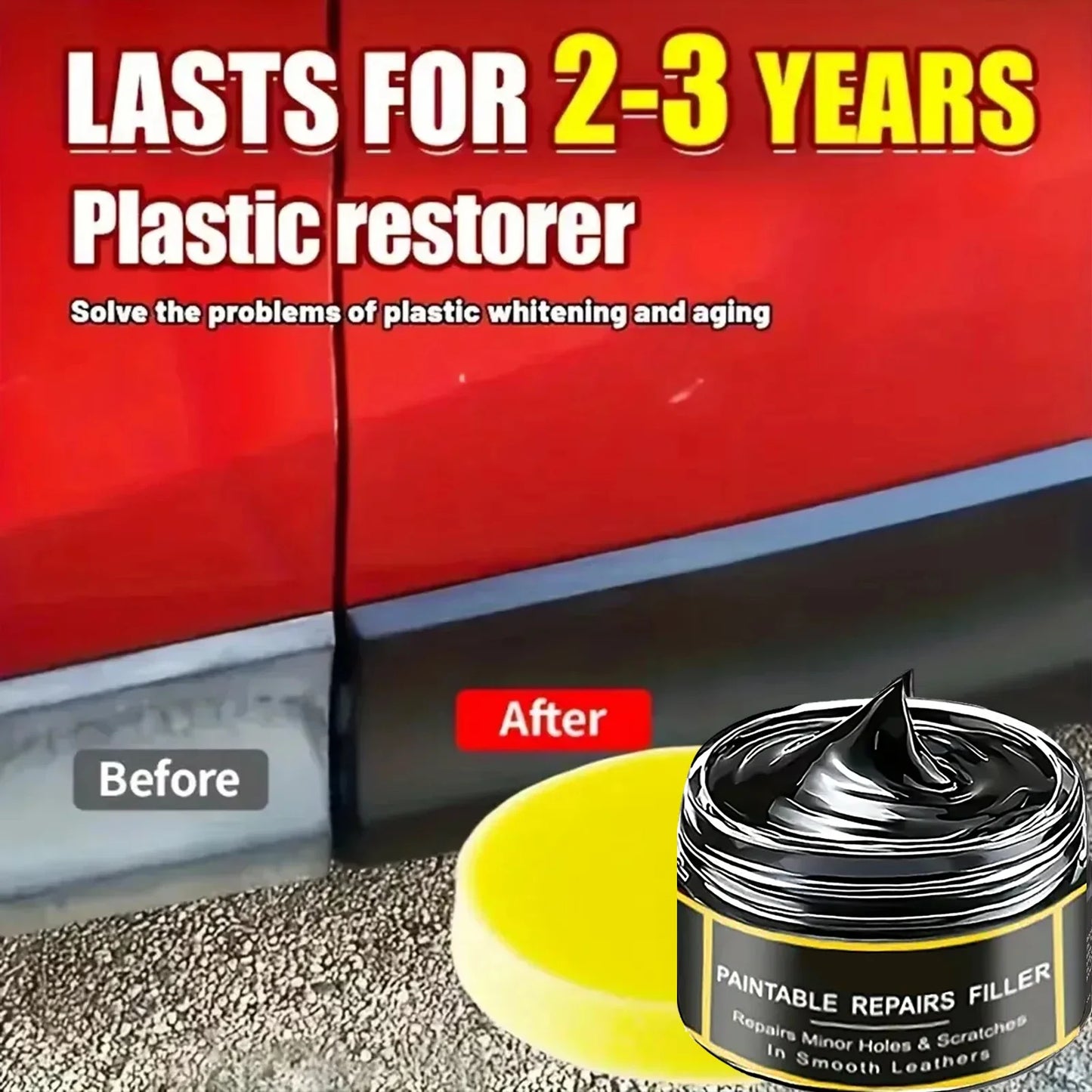 Car Interior Plastic & Leather Scratch Repair Paste | Anti-Aging Kit