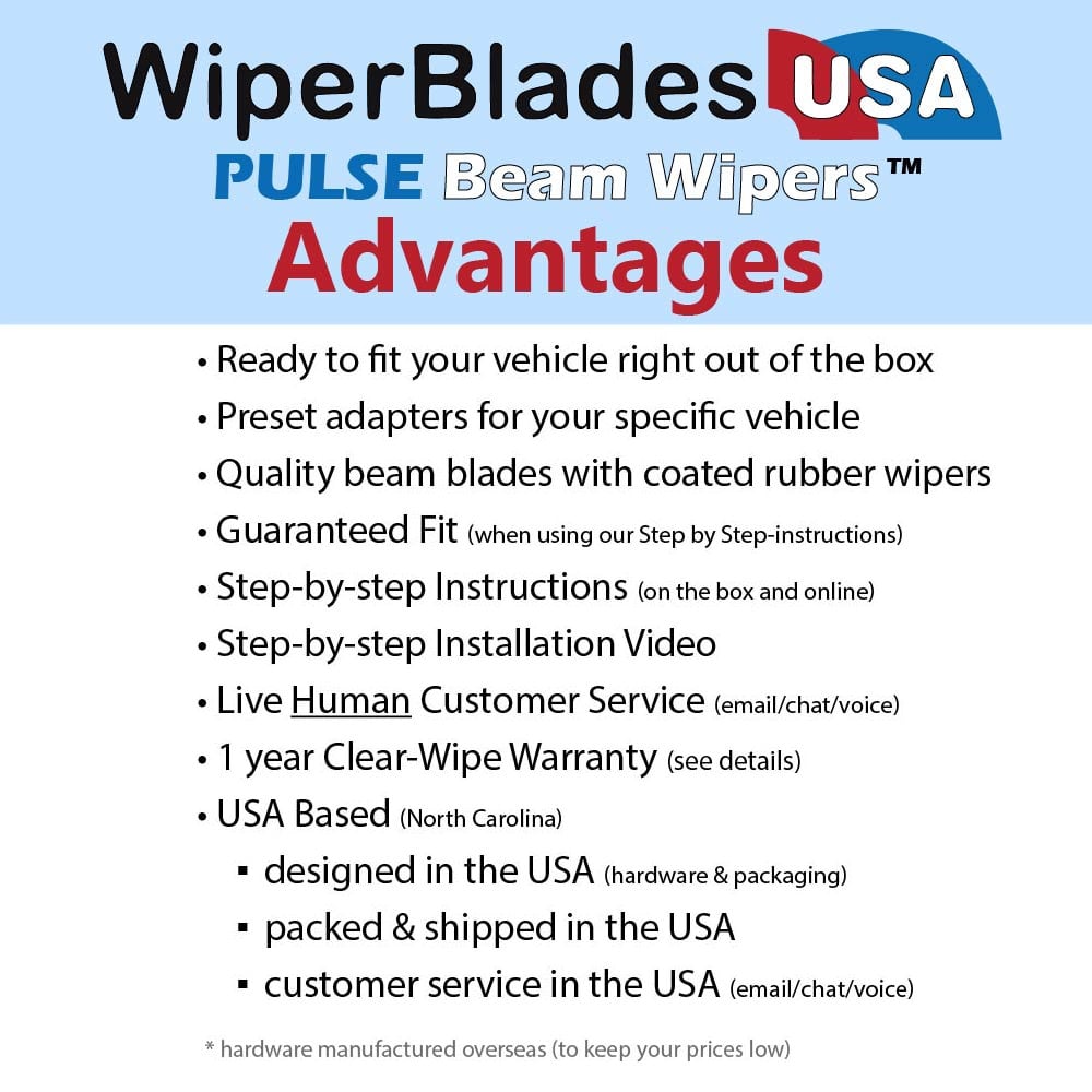 2009 GMC Yukon XL 2500 Wiper Blades w/1yr Wear Warranty (Set of 2) Wipers