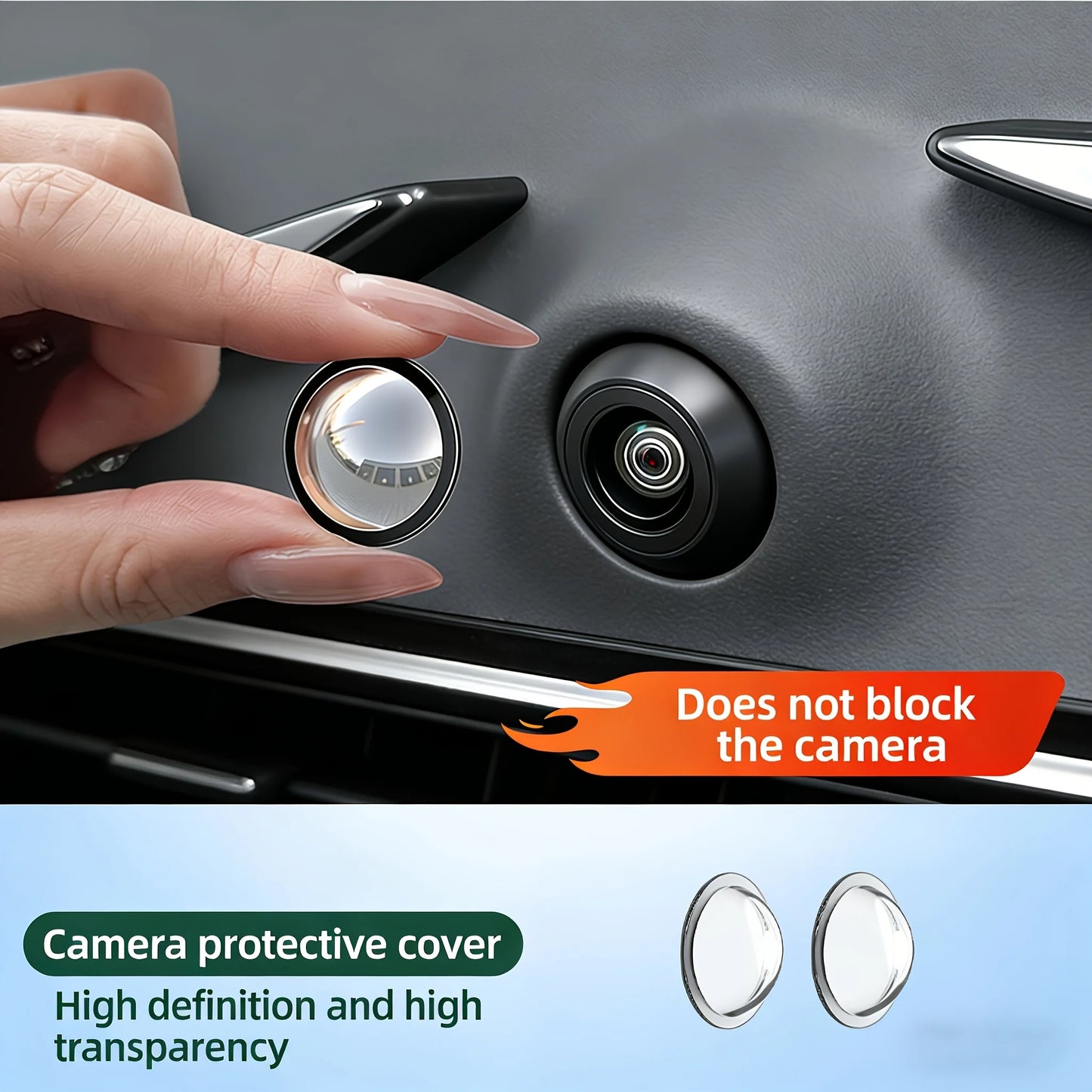 2/4pcs Car Camera Lens Protective Cover 360 Panoramic Reversing Camera Lens Guards HD Scratch Resistant Modification Accessory
