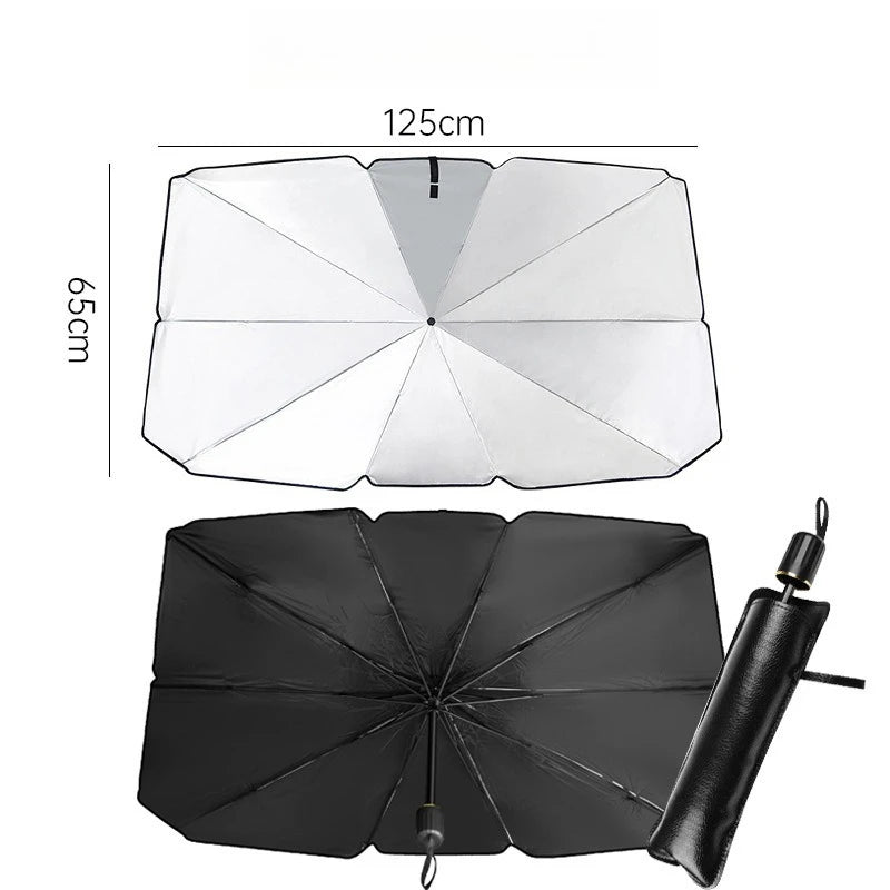 Car Windshield Sun Shade Umbrella – Foldable for Cars, SUVs, Trucks Front Window Sunshade with Heat Insulation & UV Protection
